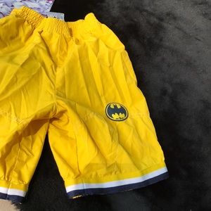 DC Comics Batman Yellow Polyester Wind Shorts Elastic Waist Boys 3T Bat Emblem